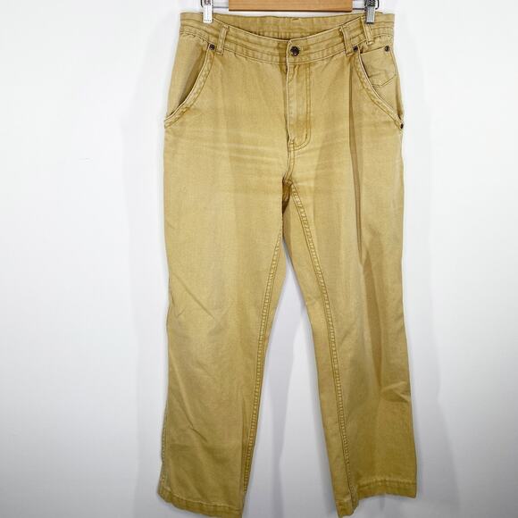 Kavu Tan Khaki Denim 100% Cotton Straight Leg Pants Men's Size 36 - Picture 1 of 9